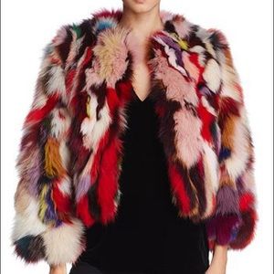 Rebecca Minkoff Rainbow Fur Coat